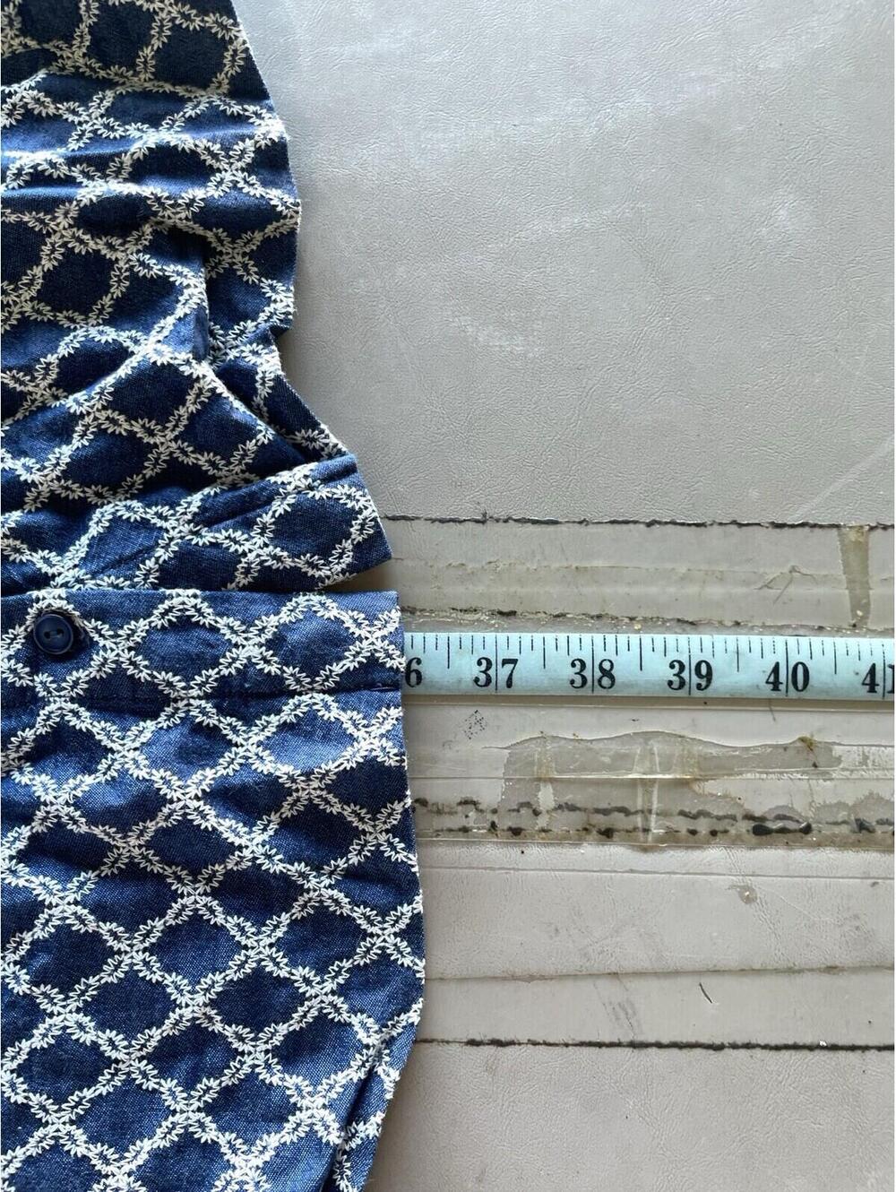 trina size 10 Dress Blue Off Shoulder Below Knee Geometric Print  (1-15/46) - Picture 3 of 7